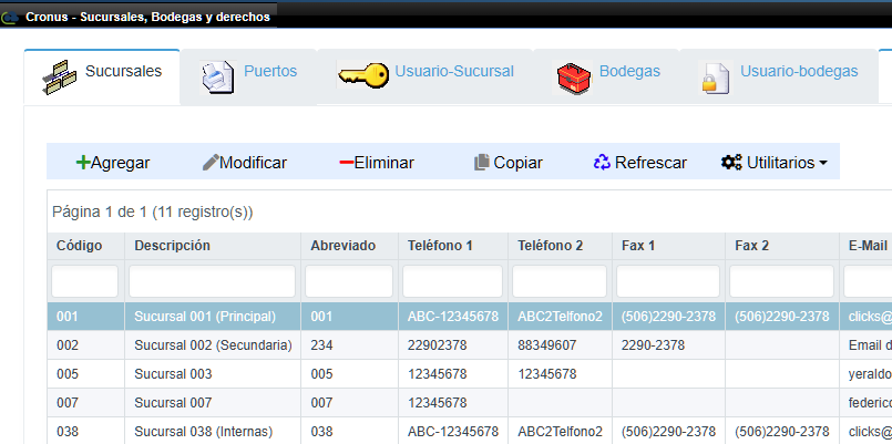Configuración Cronus ERP Core